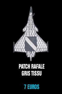 Patch Rafale gris tissu - 7 euros